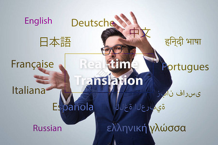 从外语实时翻译的概念图片