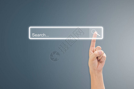 手动单击虚拟屏幕上的搜索按钮页面搜索浏览数据信息网络的想法复图片
