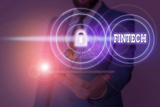 Fintech商业图片展示计算机程序和其他支持财务服的技术的显示情况Fin图片