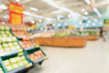 超市货架上的水果和蔬菜背景模图片