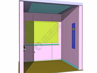 带开关的电梯轿厢图片
