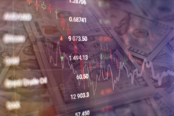 交易市场中的数据分析用于分析金融统计和分析市场数据的工作集从图表和图表中分析数图片