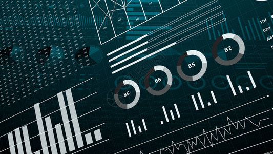 统计金融市场数据分析和报告数字和图表图片