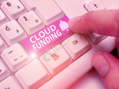 显示CloudFunding的书写笔记金融家的商业理念将社交网络与项图片