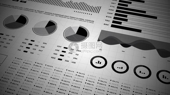 统计金融市场数据分析和报告数字和图表图片