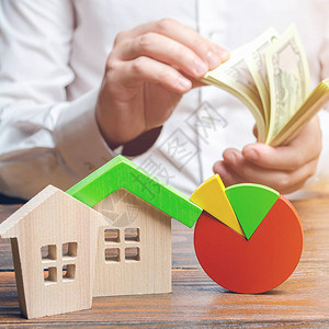 有饼图和数钱的人房子房地产市场及价格趋势研究预算维护成本水电费账单能源效率图片