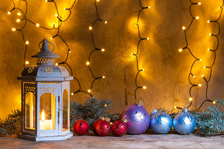 装饰圣诞树芭布和蜡烛灯挂壁底面有fir图片