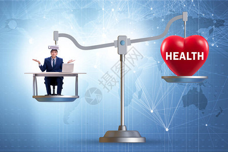 工作与健康之间的平衡概念背景图片