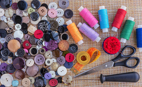 缝纫线衣服纽扣和其他缝纫和针线活配件缝图片