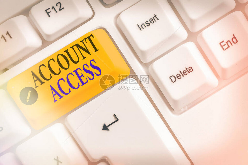 显示账户AccountAccess的文本符号商业图片文本完全允许所有者图片
