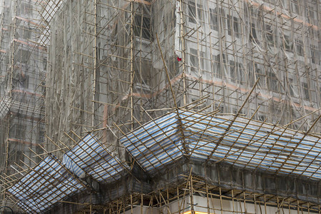 香港正在兴建一座高升楼利背景图片