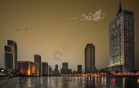 在天津市的日落图片