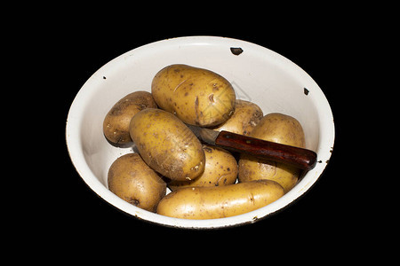 新鲜未去皮的土豆土豆的背景图片