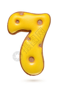 7号黄色自制姜饼干在白图片