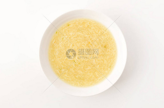 白盘甜玉米蛋花汤图片