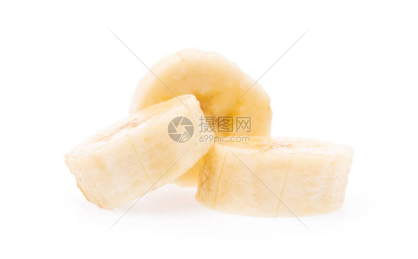 在白色背景上隔离的切片香蕉高清图片下载-正版图片504630167-摄图网