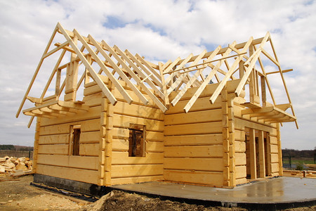 生态木制房屋建背景图片