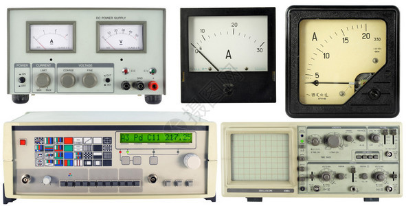 现代数字电子和复古测量设备集白相隔图片