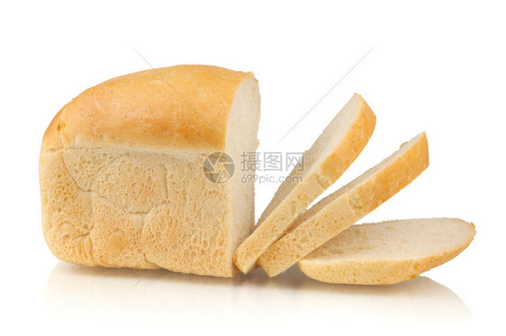 切片白面包孤立图片
