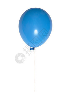 蓝色气球带绳索白色与背景图片