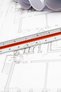 房屋工程的工程计划和蓝图图片