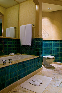 一间典雅的五星级豪华酒店套房的浴室图片