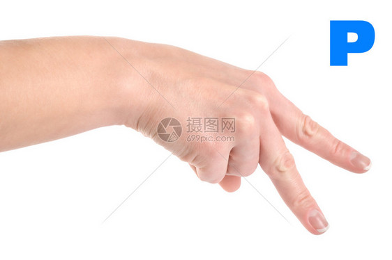 拼写美国手语字母ASL的手图片