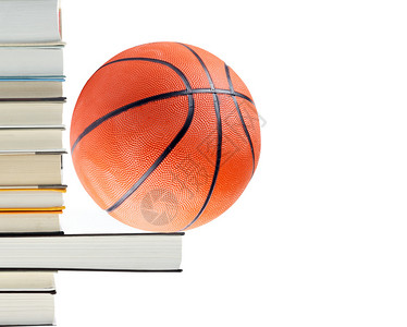 体育和教育书籍和篮球图片