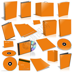 橙色3D空白封面收藏图片