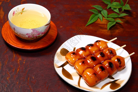 日本粽子和日本茶图片