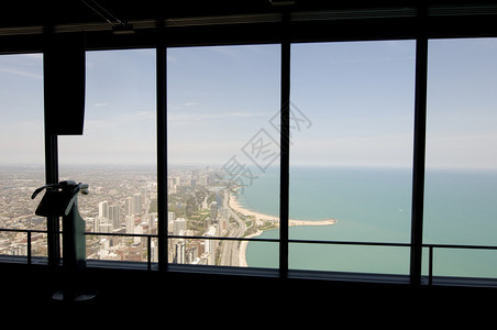 芝加哥与密歇根湖的景色图片