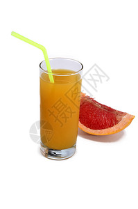 橙汁杯子用稻草和葡萄油图片