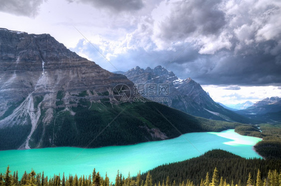 加拿大落基山脉的佩托湖图片