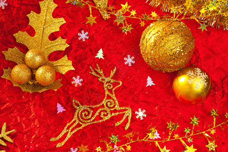 圣诞卡金红色和红色配有马布勒星图片