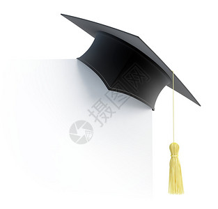 大学毕业白色背景上孤立的毕业背景