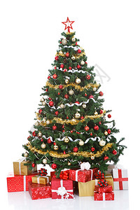 装饰圣诞树和礼品盒以图片