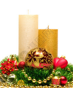 圣诞装饰蜡烛新年的背景图片