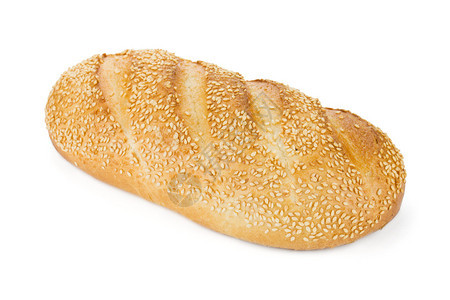 芝麻白面包在白色背景上被隔离图片