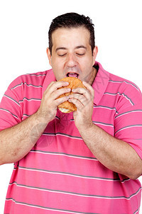 吃汉堡包的胖人白图片