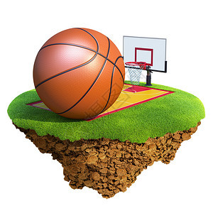 基于小星球的篮球篮板篮筐和球场篮球队或比赛设计的概念小图片