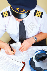 飞机驾驶员身戴帽子图片