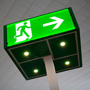 绿色紧急出口标志图片