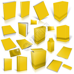 黄色3D空白封面收藏图片