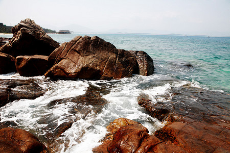 三亚石滩海南,海滩图片素材