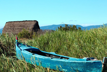 卡内洛内斯渔业村法国比利内斯东方省圣纳背景