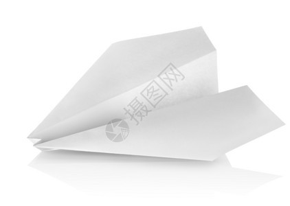 孤立在白色背景上的纸飞机背景图片