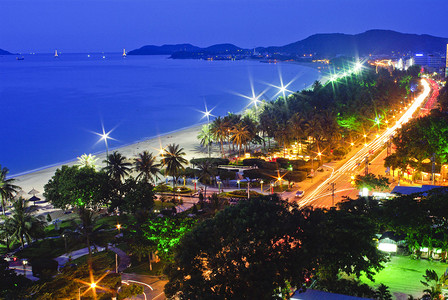 海滩景热带太平洋海夜景背景图片