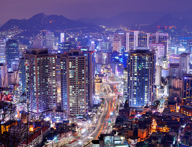韩国首尔江南区背景图片