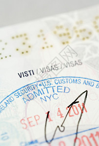 护照上的美国边境入印章图片