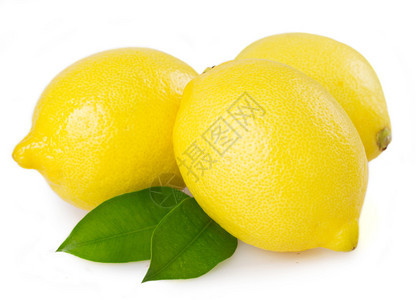 新鲜柠檬叶子被白色背景隔离图片